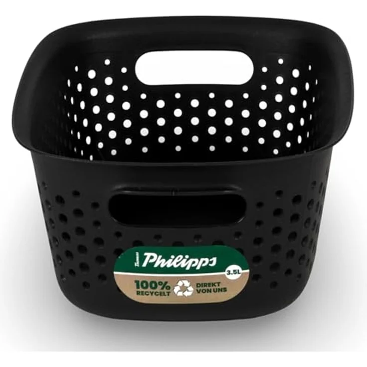 6x Aufbewahrungskorb Box 28cm Körbe 100% recycled 3,5L schwarz Korb Boxen Set 6 Stück – Bild 3