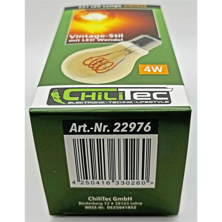 LED Glühlampe E27 "Vintage G70" 2200k, 249lm, 230V/4W, warmweiß/amber – Bild 6