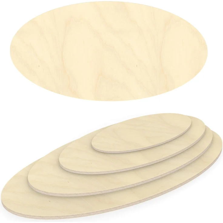 Multiplexplatte Holzplatte Tischplatte Ellipse - Größe 40 x 130 cm - Höhe 2,1 cm - Farbe Natur – Bild 2