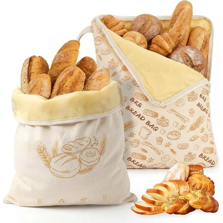 Agger Brottasche 2 Stück Bienenwachs Brotbeutel, wiederverwendbare mit L-Reißverschluss, (2-tlg)