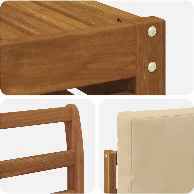 vidaXL Outdoor-Sofagarnitur 7 stk. 6-Sitzer Natur und Beige 3374933 – Bild 7