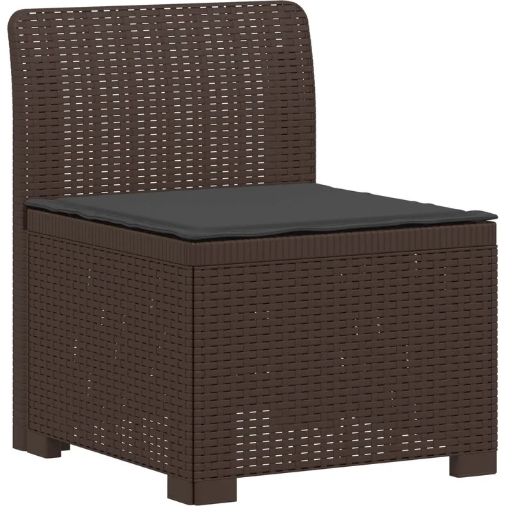 vidaXL 5-Sitzer Gartensofa mit Kissen Rattan-Look PP Braun 3443895 – Bild 4