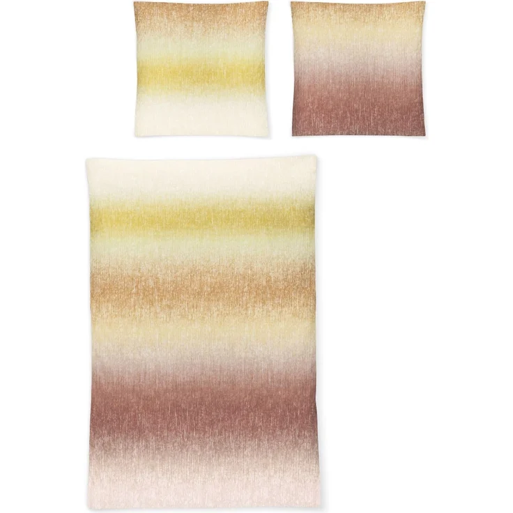 Irisette Biber Bettwäsche Koala 8205-50 Streifen kupfer orange 135x200 – Bild 2