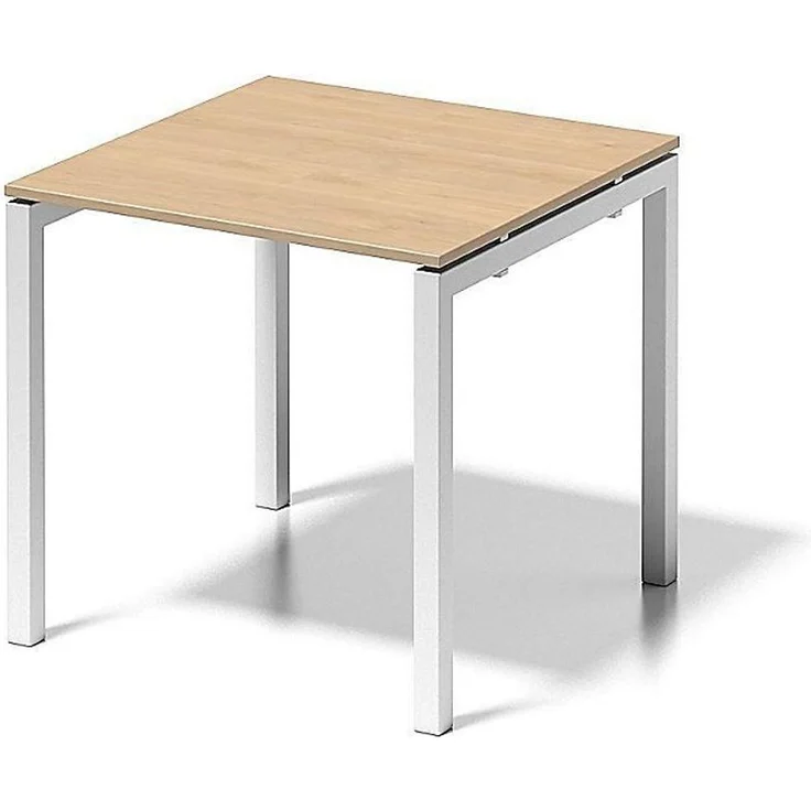 BISLEY Cito Schreibtisch, 740 mm höhenfixes U-Gestell, Metall, Mp396 Dekor Ahorn, Gestell Verkehrsweiß, 80 x 80 x 74 cm