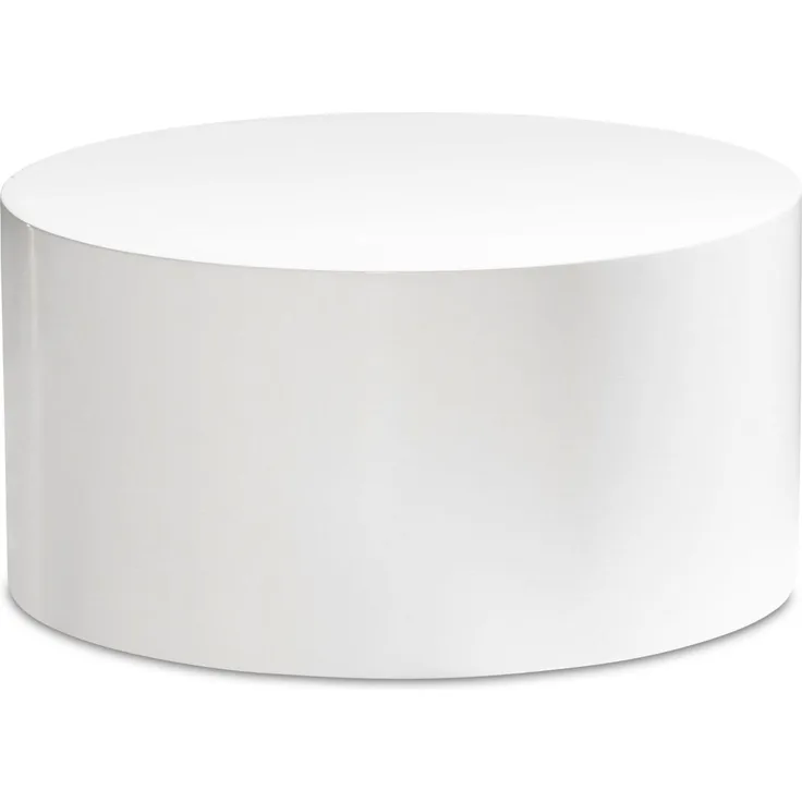 Couchtisch MONOBLOC 60x60x30cm Weiß Hochglanz Rund Modern