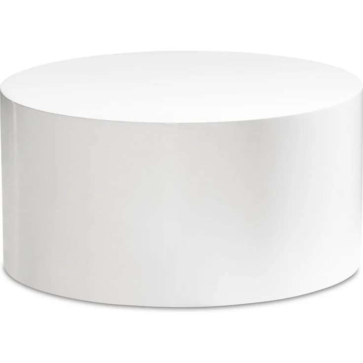 Couchtisch MONOBLOC 60x60x30cm Weiß Hochglanz Rund Modern – Bild 1