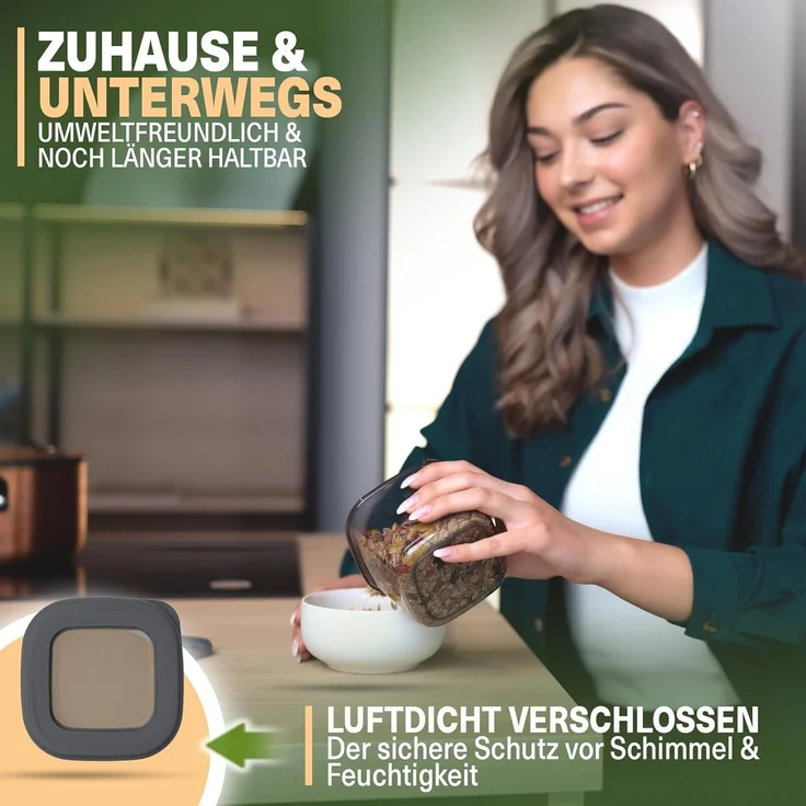 Viwares Vorratsdosen mit Deckel Luftdicht, 18er Vorratsbehälter Set BPA-Frei, Vorratsdose zur Müsli Mehl Aufbewahrung Küche, Praktische Organizer Küche, Frischhaltedosen für Lebensmittelaufbewahrung – Bild 4