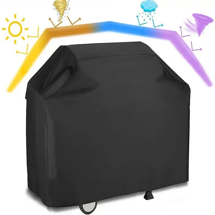 Welikera Grill-Schutzhülle Grillabdeckung BBQGrill Abdeckhaube Brenner Gasgrill Schutzhülle Haube, 145*61*117 Schwarz 210D Polyester mit PolyurethanBeschichtung