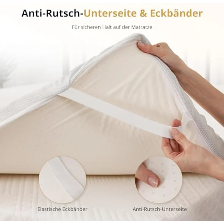 EGO Home Matratzen Topper Memory Foam 140x200 cm mit 5 cm Höhe, atmungsaktiver Matratzentopper, Matratzenauflage, Mattress Topper für Bett und Boxspringbett, Bezug Waschba – Bild 5
