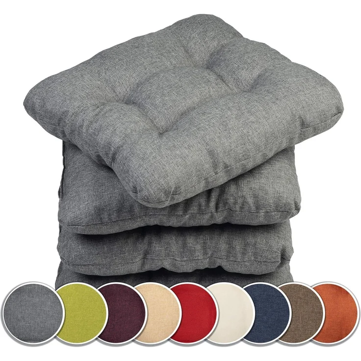 sunnypillow Stuhlkissen 4er Set Stuhlkissen 40x40 cm Bequeme 8cm, Polsterauflage Auflage für Stühle / Bänke – Bild 1