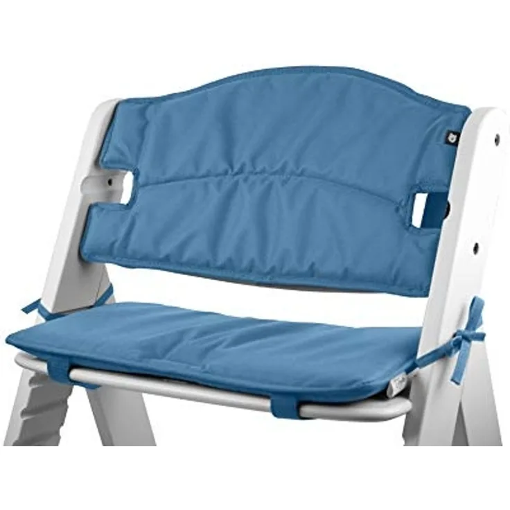 Tinydo® Hochstuhl-Sitzkissen optimal für Hauck Alpha und ähnliche Treppenhochstühle 2teilg. Set mit Memory-Schaum-Dämpfung Sitzverkleinerer-Auflage für Babystühle rutschfest pflegeleicht (Blau)