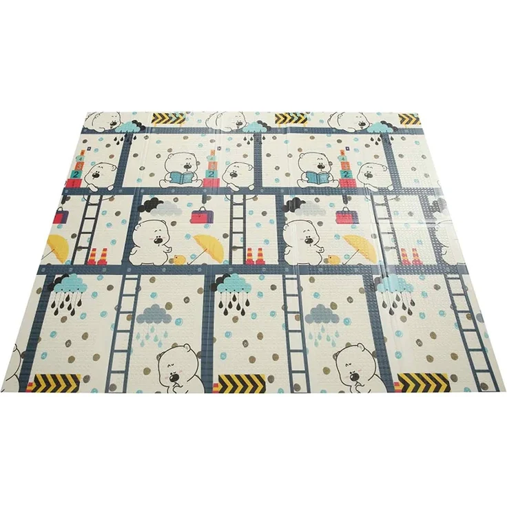 Baby Vivo 'Bären' Spielmatte, doppelseitig, Polyethylenschaum bunt, 200 x 180 cm – Bild 1