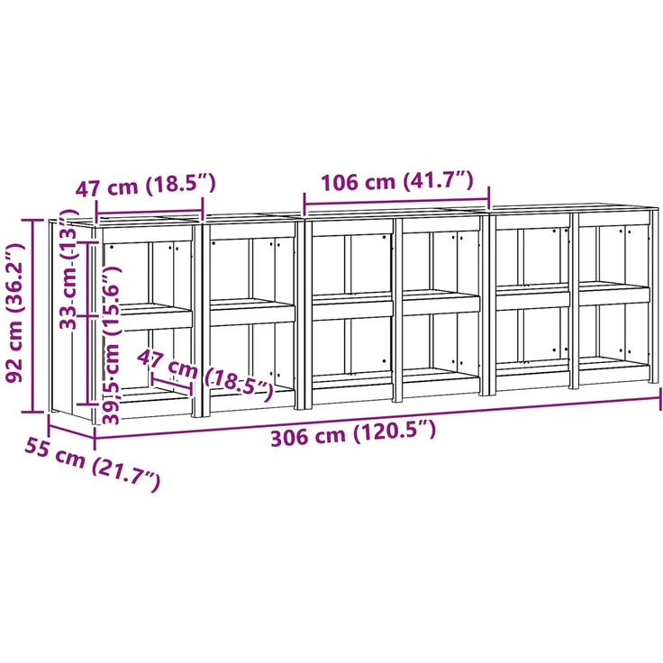 vidaXL Außenküchenschrank MEPPEL 4 stk. Weiß 322 x 55 x 92 cm 3443810 – Bild 9