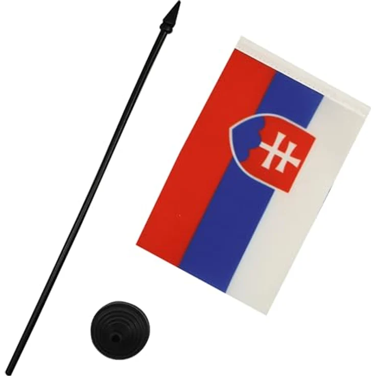 AZ FLAG - Tischflagge Slowakei - 15x10 cm - Slowakische Tischfahne 10 x 15 Cm - Flaggen – Bild 3