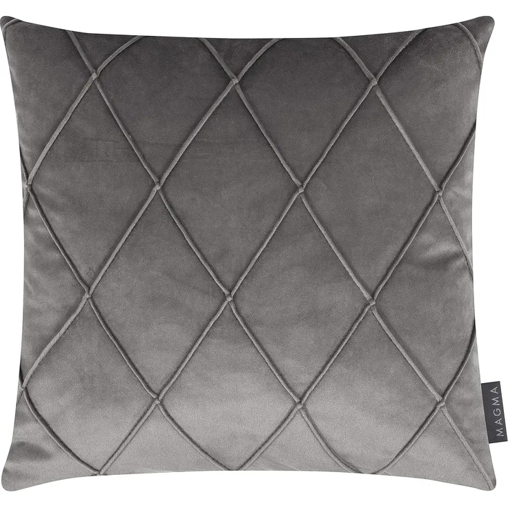 Magma Heimtex Kissenhülle NOBLESS, Grau, Rauten, Samt, 40 x 40 cm, (1 Stück)