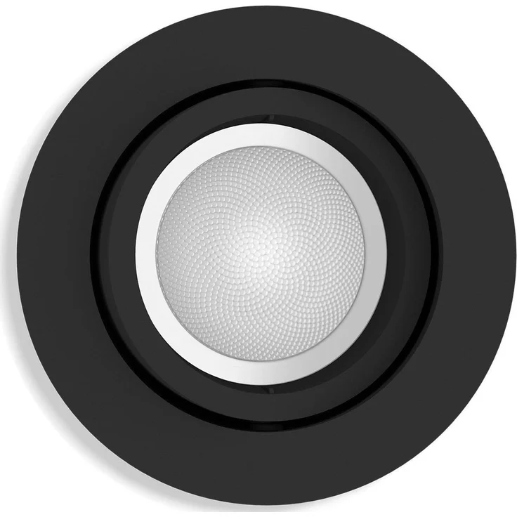 Philips Hue White & Color Ambiance Centura runde Einbauspots 1er Pack (1.050 lm), dimmbare Deckenlampen mit 16 Mio. Farben, smarte Lichtsteuerung über Sprache und App, schwarz, neue Generation – Bild 4