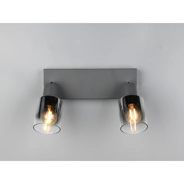 Reality Deckenstrahler 2er Spot Cadiz E14 schwarz Metall Glas – Bild 4