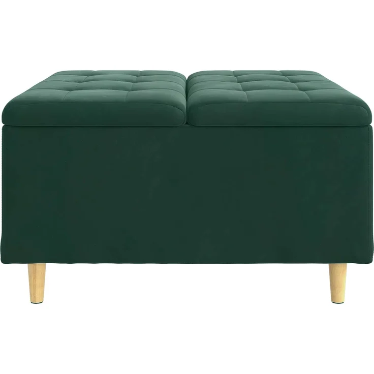 vidaXL Ottoman mit Stauraum Dunkelgrün 80 x 80 x 45 cm Samt 876842 – Bild 5