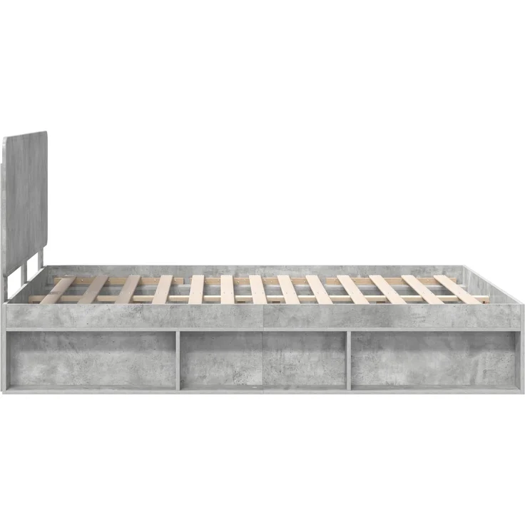 vidaXL Bettrahmen mit Kopfteil Beton 140 x 200 cm Massives Kiefernholz 3412482 – Bild 7
