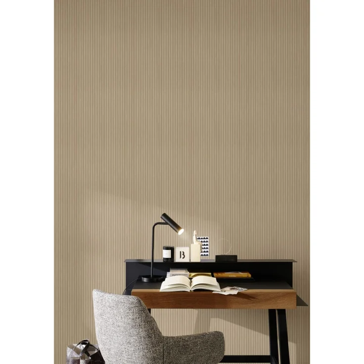 Schöner Wohnen Vliestapete Akustikpaneele hellbraun 10,05 x 0,53 m – Bild 2