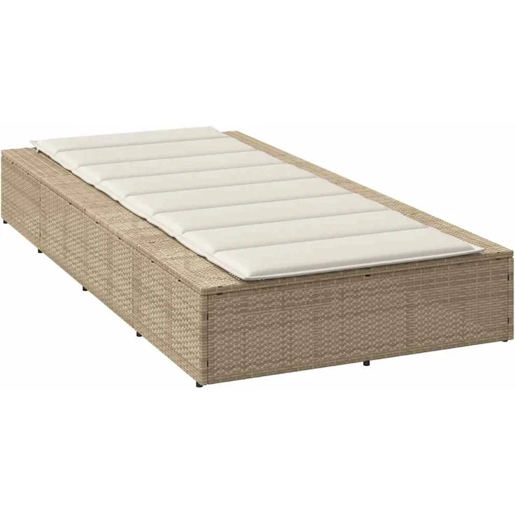 vidaXL Sonnenliege mit schwebender Auflage Beige Poly Rattan 4104206 – Bild 4