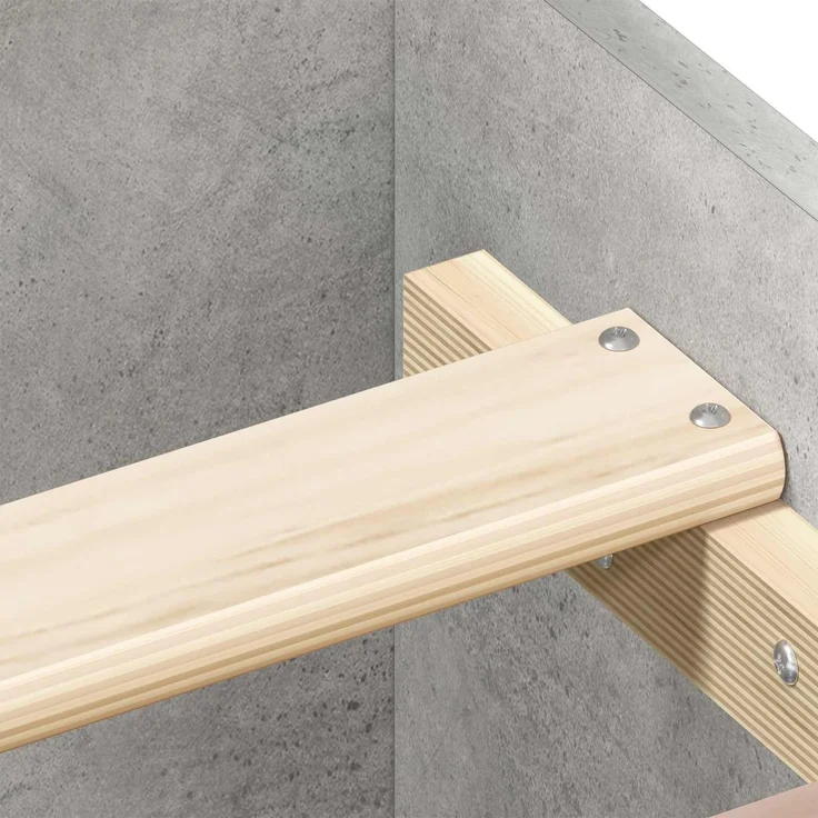 vidaXL Bettgestell mit Kopfteil Betongrau 80 x 200 cm Holzwerkstoff 8009032 – Bild 7