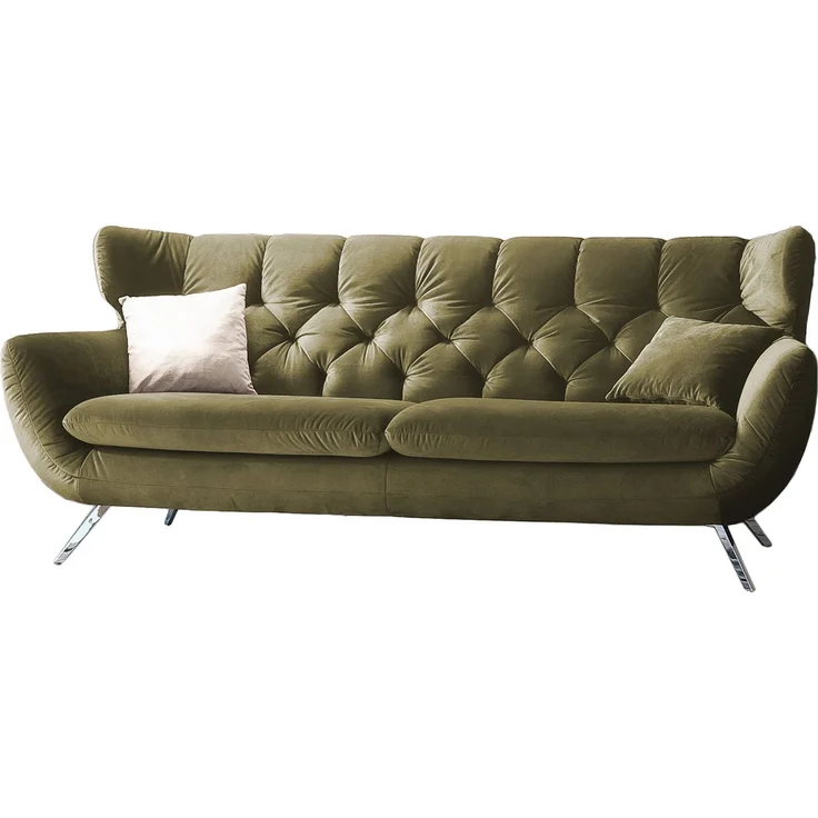 KAWOLA Sofa CHARME 3-Sitzer Velvet oliv 94 x 95 x 225 cm – Bild 3