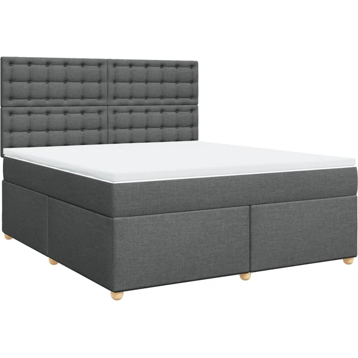 vidaXL Boxspringbett mit Matratze Dunkelgrau 180x200 cm Stoff 3293674 – Bild 3