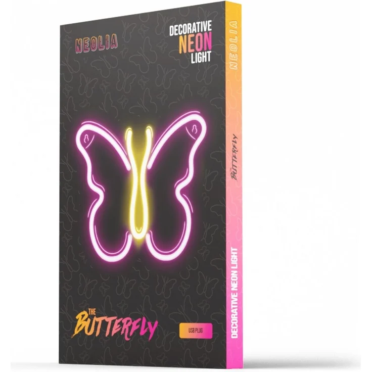 Neon LED Zeichen Licht USB LED Licht Home Leuchtschild Nachtlicht Schmetterling-Pink – Bild 2