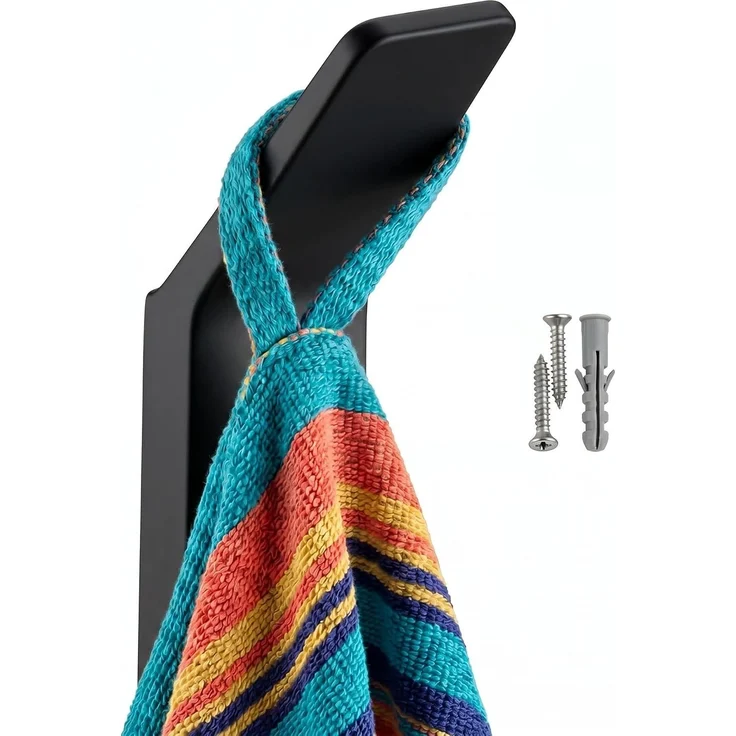 BadeDu SIRIUS Handtuchhaken Schwarz matt – Bild 1