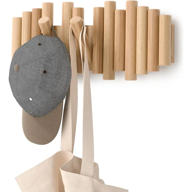 Umbra Picket mit 5 Garderobenhaken natural 1011471-390 Garderobenleiste Wandhaken Kleiderhaken