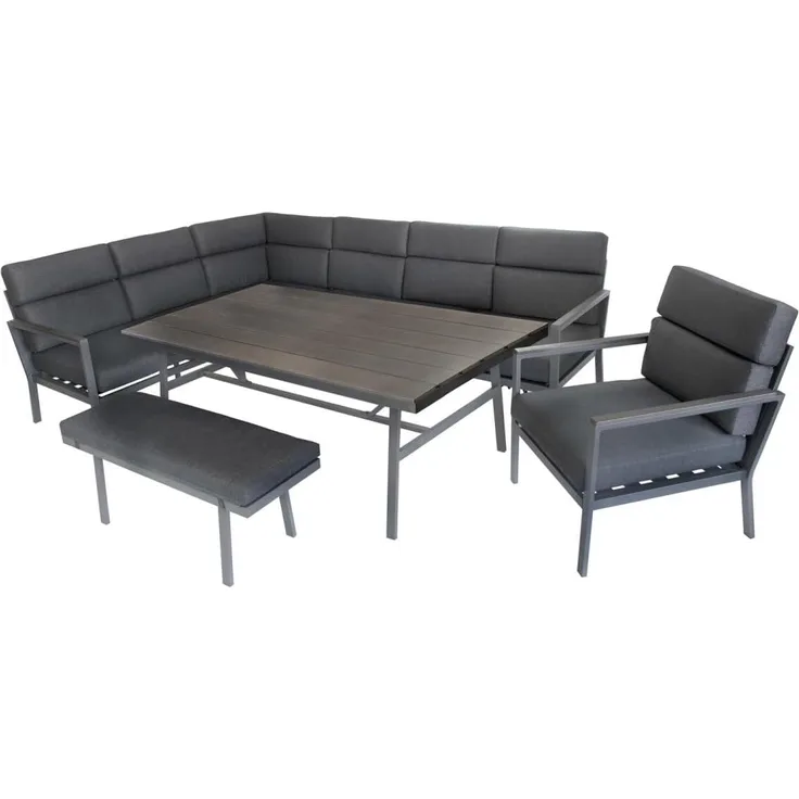 Siena Ecklounge, Aluminium, grau, für 9 Personen