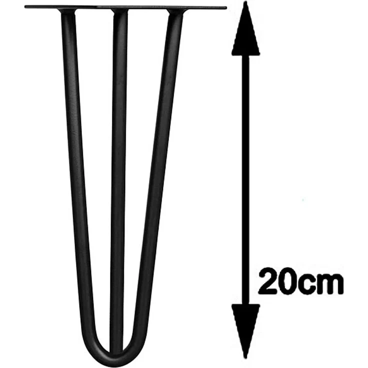 Tischbeine 4er-Set Hairpin 20 cm Haarnadelbeine Schwarz Möbelfüße Tischkufen – Bild 6