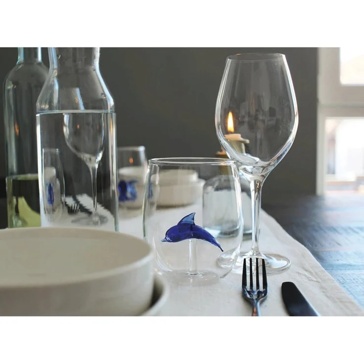 Winkee Glas Winkee - Handgemachtes Delphin Glas, Kristall-Trinkglas, Dessertg – Bild 4