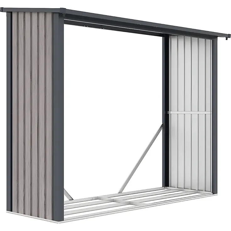 Vente-unique - WINWOOD Gartenhaus Metall GrauBraun - B 75 cm x H 190 cm x L 230 cm – Bild 3