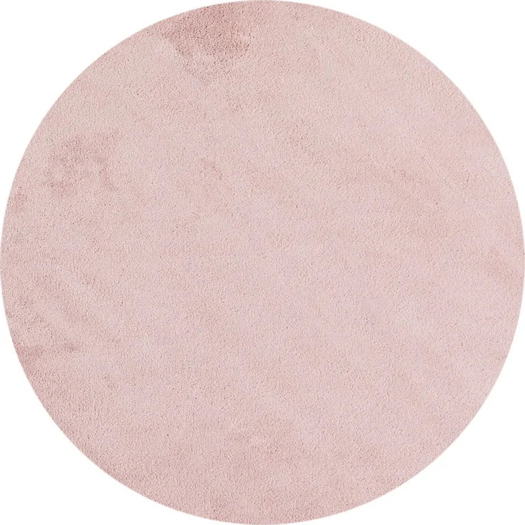 Kurzflor Teppich Silvia rund - 160 cm Durchmesser - Rosa – Bild 1
