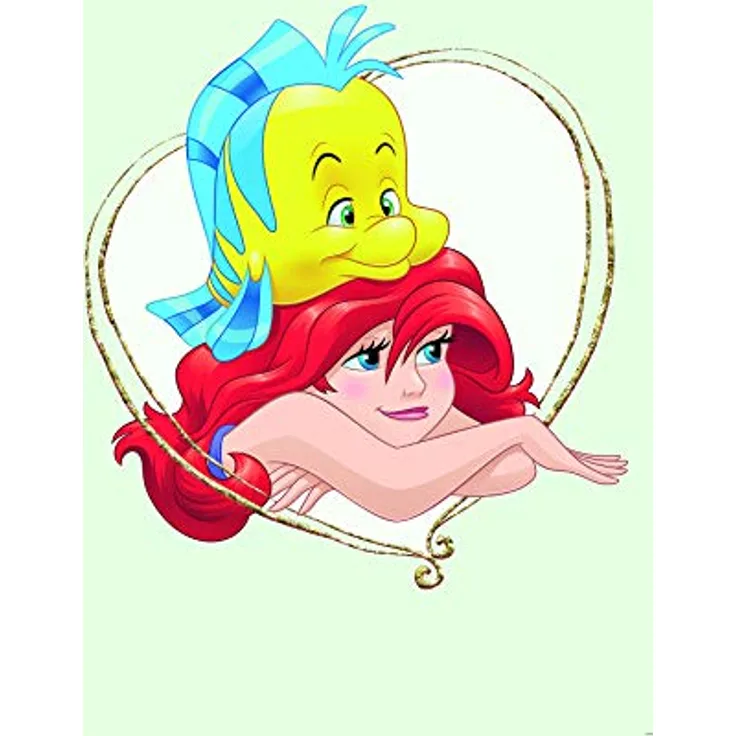 Komar Disney Wandbild Ariel & Fabius, Kunstdruck 50 x 70 cm, bunt, geeignet für Kinderzimmer und Babyzimmer, ohne Rahmen, hochwertiger Druck auf Premium-Poster Fotopapier, made in Germany