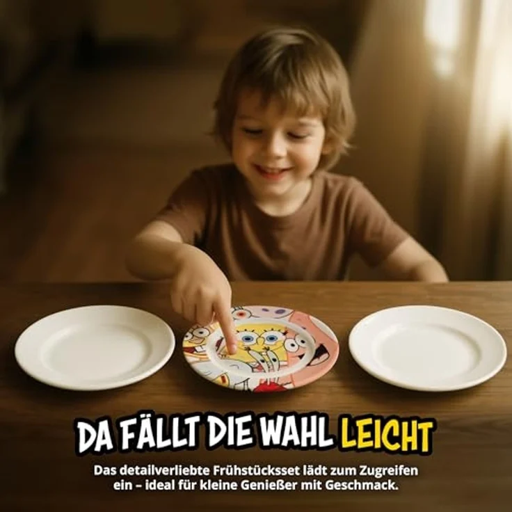 United Labels® Frühstücks-Geschirrset Spongebob Schwammkopf - allover - 3-tlg, 1 Personen, Porzellan – Bild 4