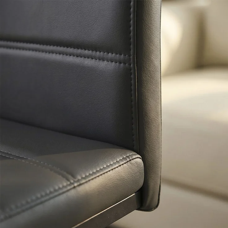 Esstisch-Set Loyd Weiß/Grau 120 x 120 cm mit 4 Esszimmerstühlen, Schwarz Vicco – Bild 5