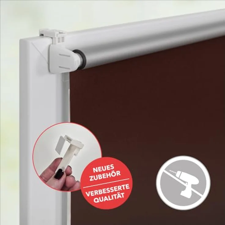 Lichtblick Thermo-Rollo Vancouver 40x150 cm (BxL) Braun Verdunkelnd & Thermofunktion; Klemm- und schraubbar; Energiesparend – Bild 5