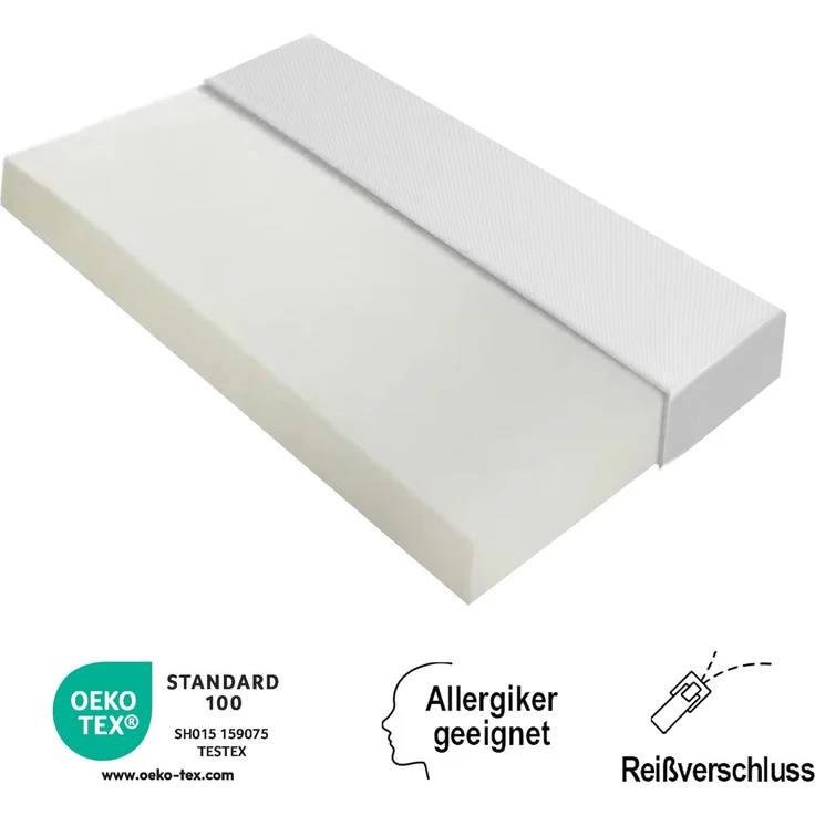 Matratze 90x200 cm, Taschenfederkernmatratze mit Anti-Rutsch-Noppen, Öko-Tex zertifiziert, Härtegrad H3, Weiß – Bild 2