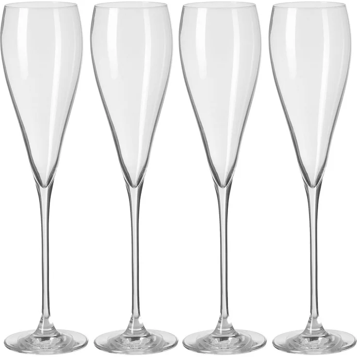 Fink Champagnerglas PREMIO, Glas, Sektglas, Champagnerflöte, 4er Set, transparent