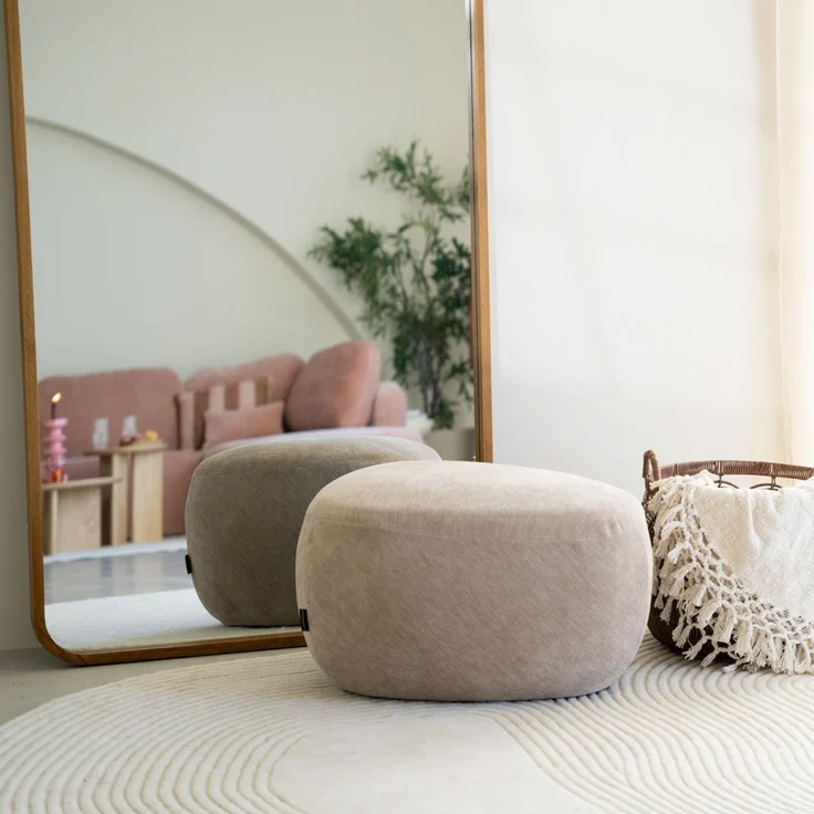 Bronx71 Hocker Fenna Samt beige – Bild 4
