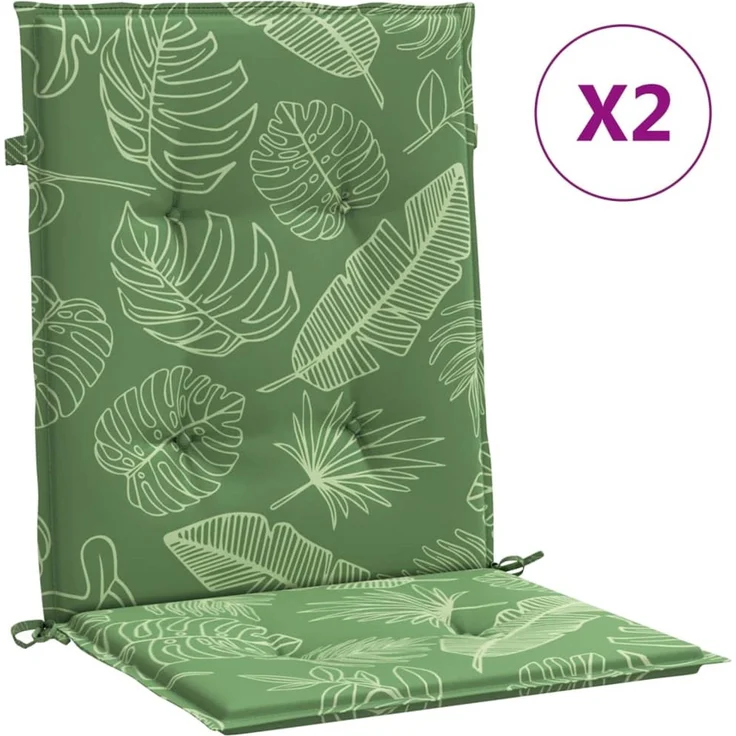 vidaXL Niedriglehner-Auflagen 2 Stk. Blattmuster Stoff 361331 – Bild 2