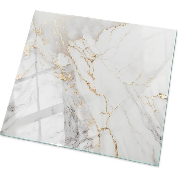 Tulup Tischplatte Oberplatte Tisch Glas Eleganter Marmor mit Adern Tischplatte aus Glas – Bild 5