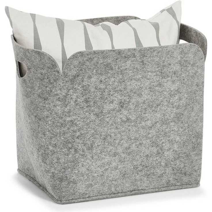ZELLER PRESENT Aufbewahrungskorb Filz 36x28x36cm grau 110707 – Bild 2