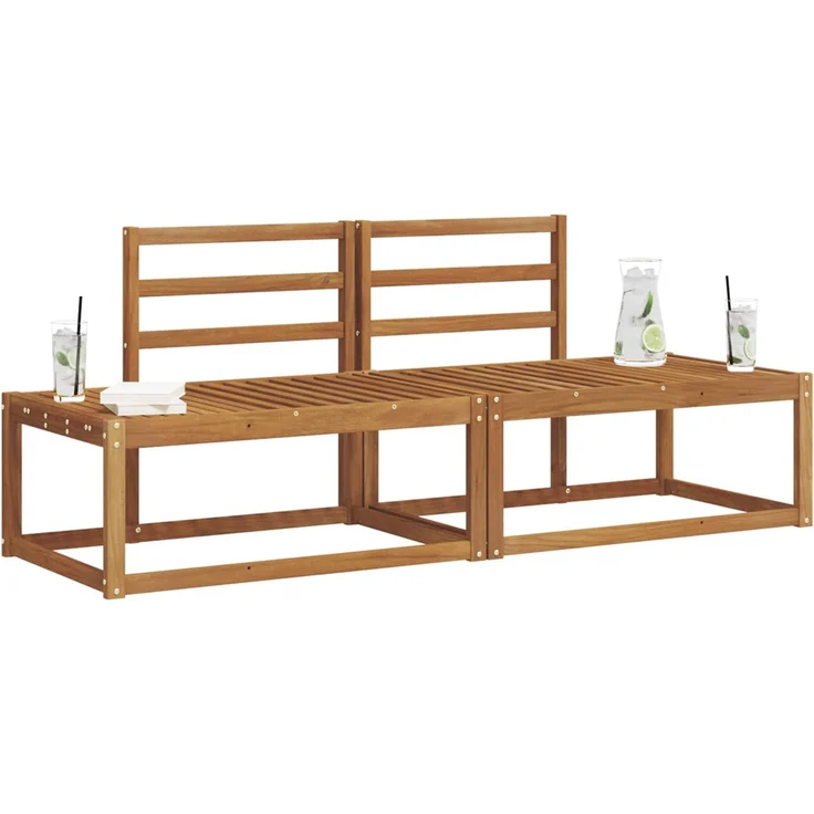 vidaXL Outdoor-Sofagarnitur 2 stk. 2-Sitzer Natur Massivholz Akazie 3366937 – Bild 3