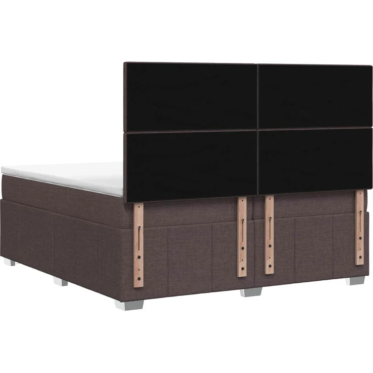 vidaXL Boxspringbett mit Matratze Dunkelbraun 200x200 cm Stoff 3454221 – Bild 8