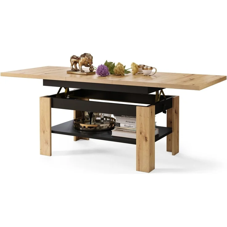 designimpex Couchtisch Design Rio stufenlos höhenverstellbar 55 - 67cm ausziehbar 130 - 170cm – Bild 1