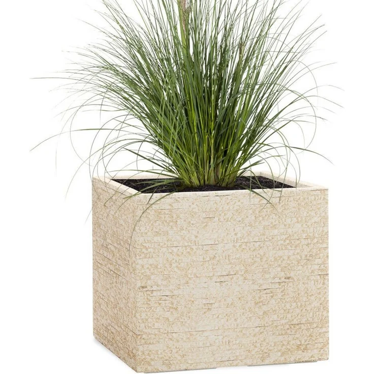 Pflanzwerk® Pflanzkübel CUBE Premium Fiberglas Blumenkübel Frostbeständig mit Lotus-Effekt, Lotus-Effekt - Handgefertigt - Eckig - Frostbeständig – Bild 5